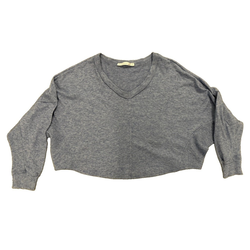 Altar'd State Women's Small Blue V Neck Sweater Ribbed Cuffs Casual Pullover S